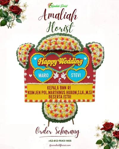 Karangan Papan Bunga Pernikahan di Keparakan